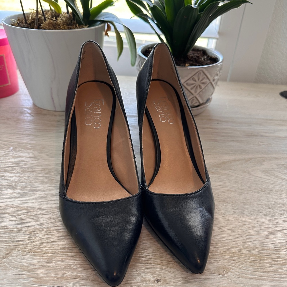 Franco Sarto Black Leather Heels